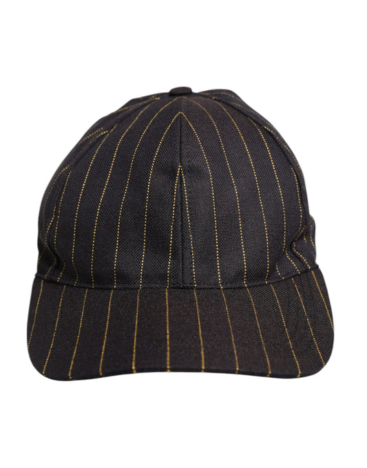 Dolce &amp; Gabbana – Baseballkappe aus Baumwolle mit 6 Einsätzen und braunen Streifen