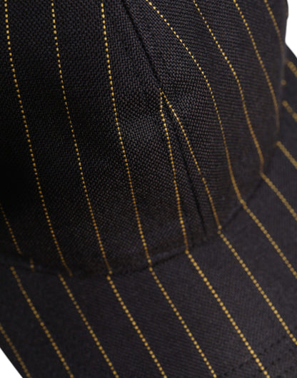 Dolce &amp; Gabbana – Baseballkappe aus Baumwolle mit 6 Einsätzen und braunen Streifen
