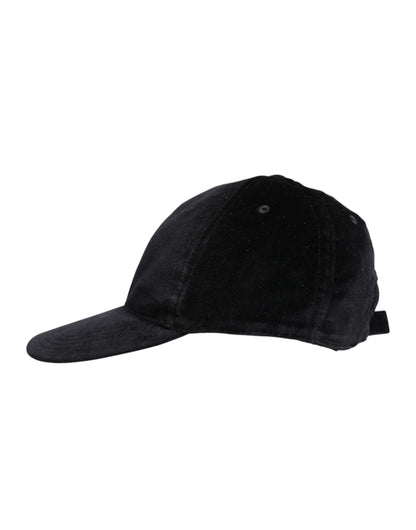 Dolce &amp; Gabbana – Schwarze Baseballkappe aus Baumwolle mit 6 Paneelen
