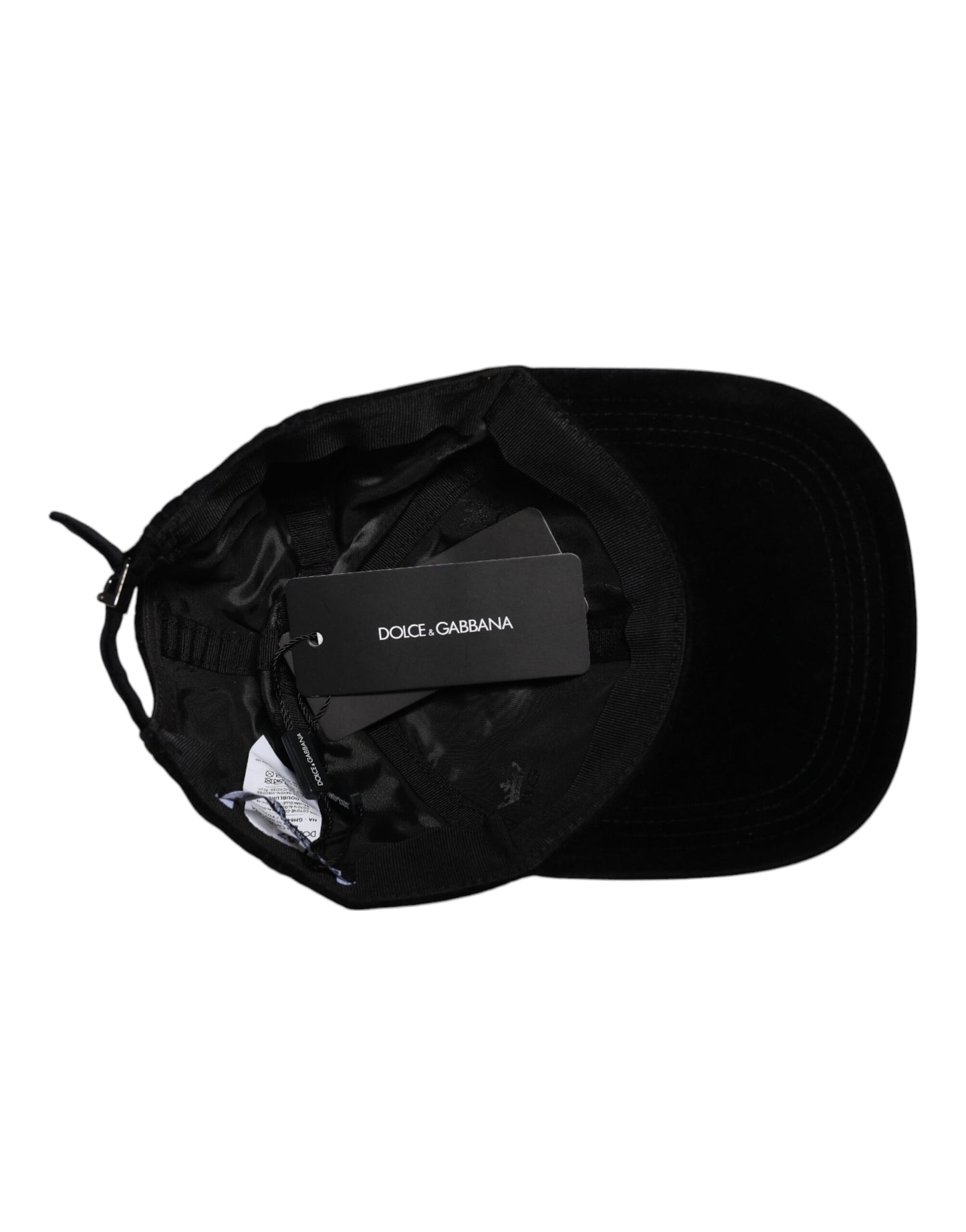 Dolce &amp; Gabbana – Schwarze Baseballkappe aus Baumwolle mit 6 Paneelen