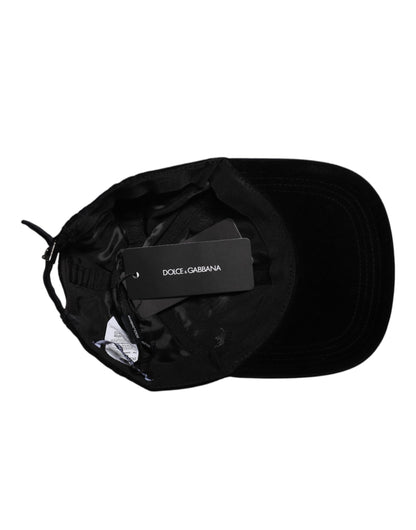 Dolce &amp; Gabbana – Schwarze Baseballkappe aus Baumwolle mit 6 Paneelen