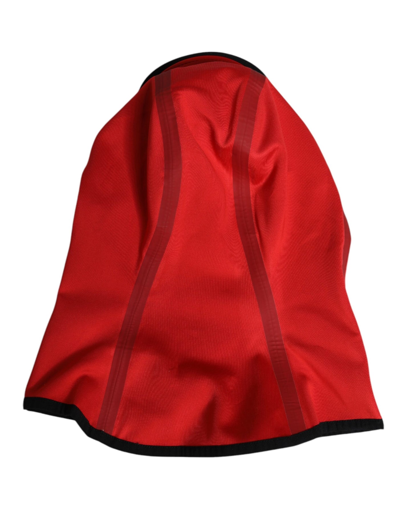 Dolce &amp; Gabbana – Balaclava-Mütze aus Polyester mit rotem Logo und breiter Krempe
