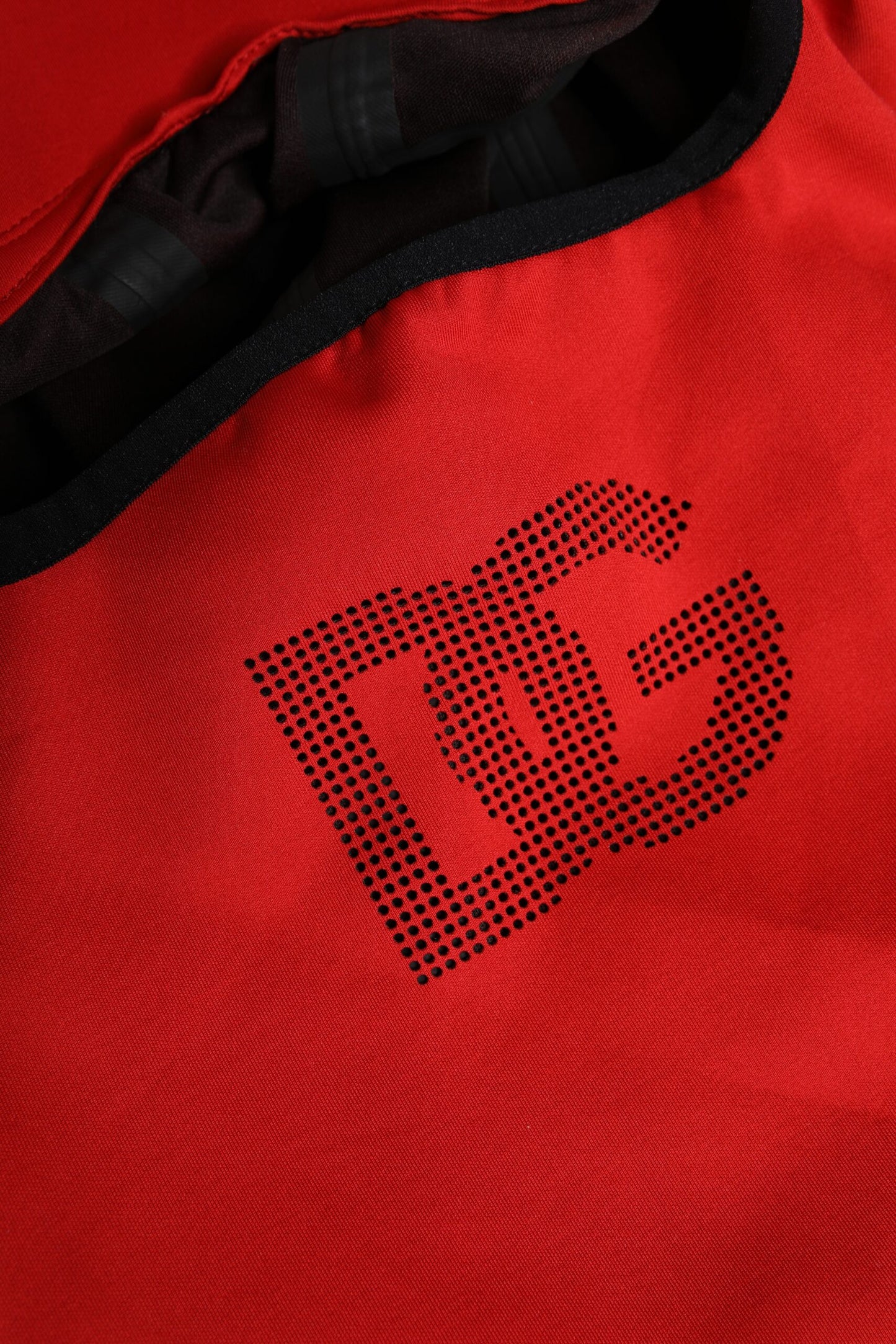 Dolce &amp; Gabbana – Balaclava-Mütze aus Polyester mit rotem Logo und breiter Krempe