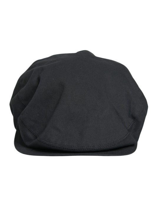 Dolce &amp; Gabbana Schwarzer Ballon-Capello-Cabbie-Hut aus Baumwolle