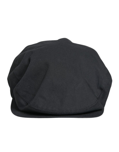 Dolce &amp; Gabbana Schwarzer Ballon-Capello-Cabbie-Hut aus Baumwolle