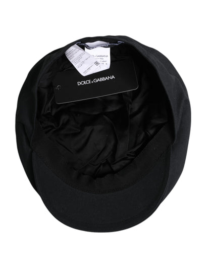 Dolce &amp; Gabbana Schwarzer Ballon-Capello-Cabbie-Hut aus Baumwolle