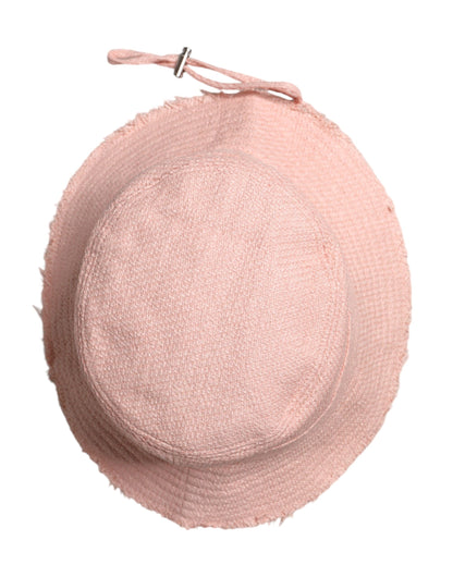 Dolce &amp; Gabbana – Fischerhut aus rosa Baumwolle mit breiter Krempe