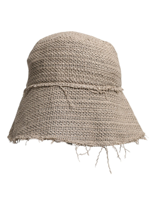 Dolce &amp; Gabbana – Fischerhut aus Leinen mit breiter Krempe in Beige
