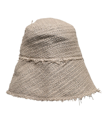 Dolce &amp; Gabbana – Fischerhut aus Leinen mit breiter Krempe in Beige