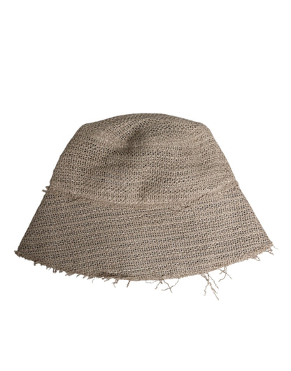 Dolce &amp; Gabbana – Fischerhut aus Leinen mit breiter Krempe in Beige