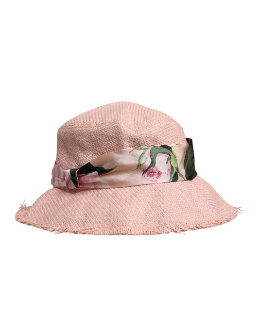 Dolce &amp; Gabbana – Fischerhut aus rosa Baumwolle mit breiter Krempe