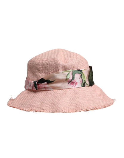 Dolce &amp; Gabbana – Fischerhut aus rosa Baumwolle mit breiter Krempe