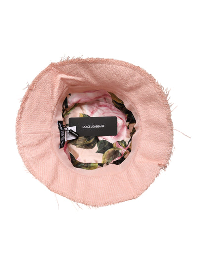 Dolce &amp; Gabbana – Fischerhut aus rosa Baumwolle mit breiter Krempe