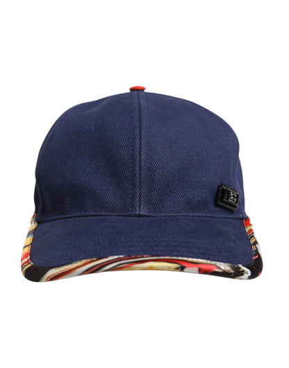 Dolce &amp; Gabbana – Blaue Baseballkappe aus Baumwolle mit 6 Paneelen