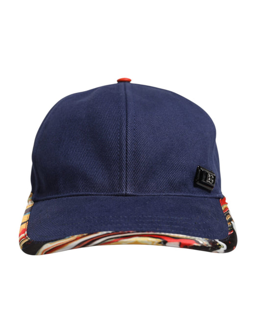 Dolce &amp; Gabbana – Blaue Baseballkappe aus Baumwolle mit 6 Paneelen