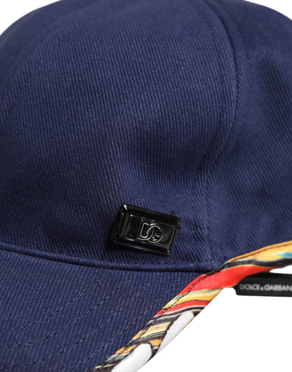 Dolce &amp; Gabbana – Blaue Baseballkappe aus Baumwolle mit 6 Paneelen