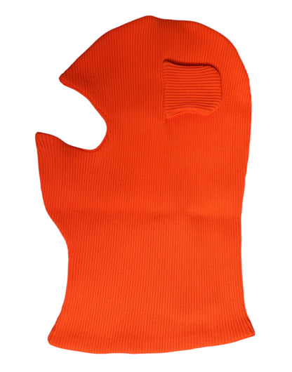 Dolce &amp; Gabbana Balaclava-Mütze aus orangefarbener Baumwolle für den ganzen Kopf