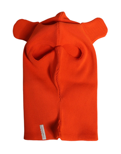 Dolce &amp; Gabbana Balaclava-Mütze aus orangefarbener Baumwolle für den ganzen Kopf