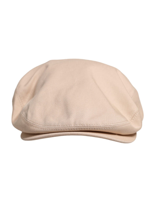 Dolce &amp; Gabbana Beige Baumwoll-Newsboy-Capello-Cabbie-Mütze