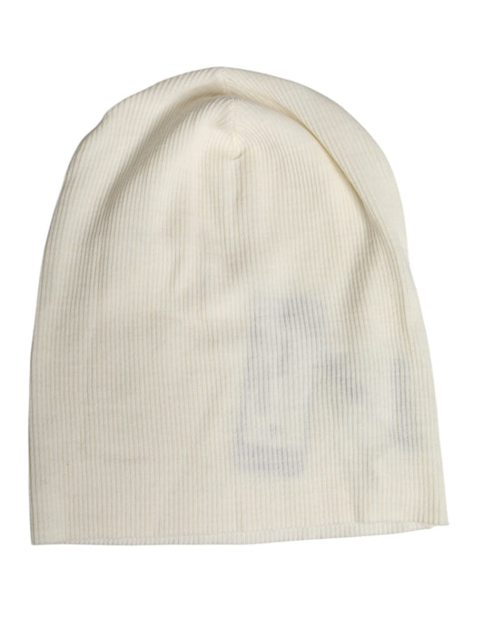 Dolce &amp; Gabbana Beige Strickmütze aus Wollmischung
