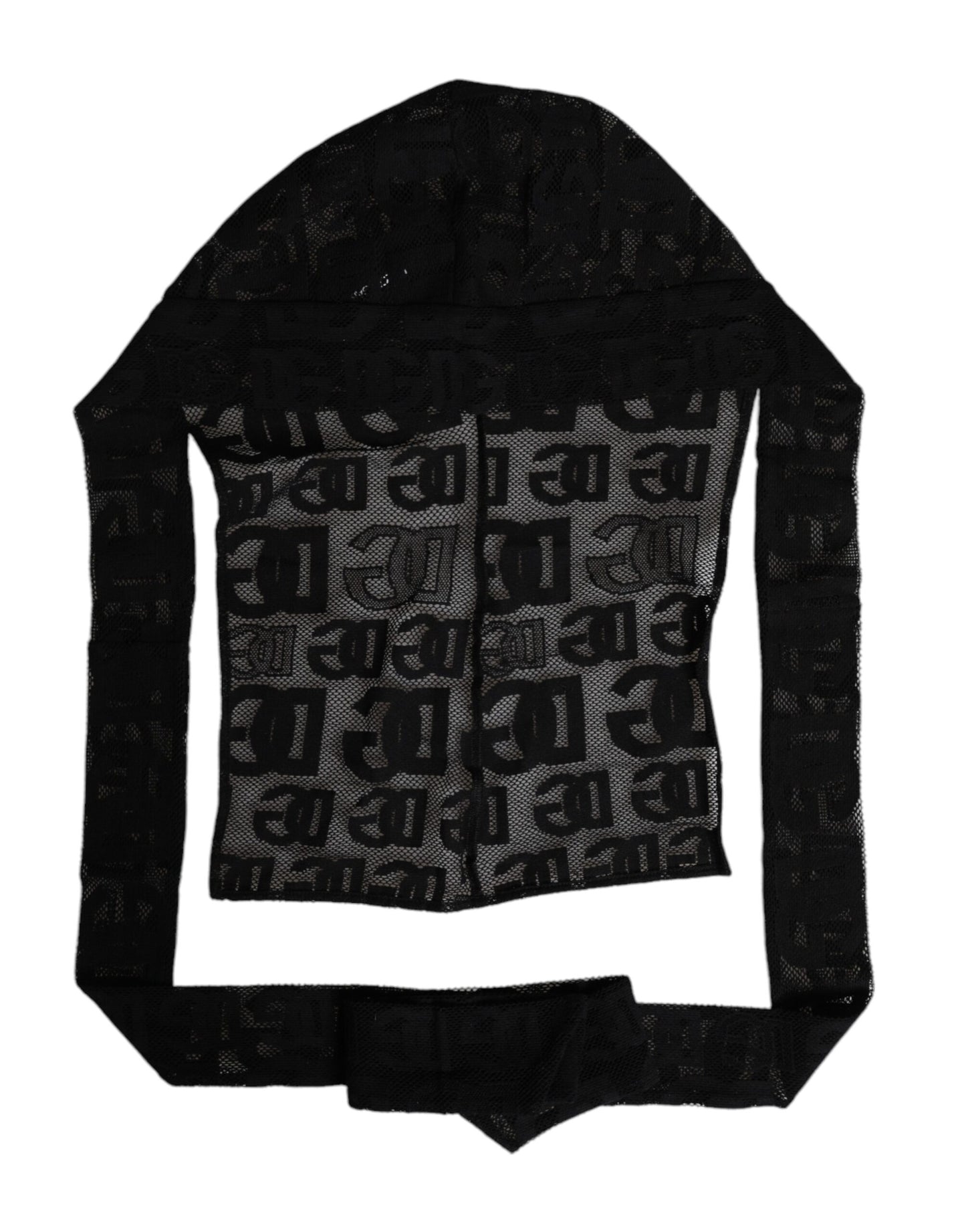 Dolce &amp; Gabbana Black Logo Mesh Whole Head Wrap Hat