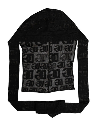 Dolce &amp; Gabbana Black Logo Mesh Whole Head Wrap Hat