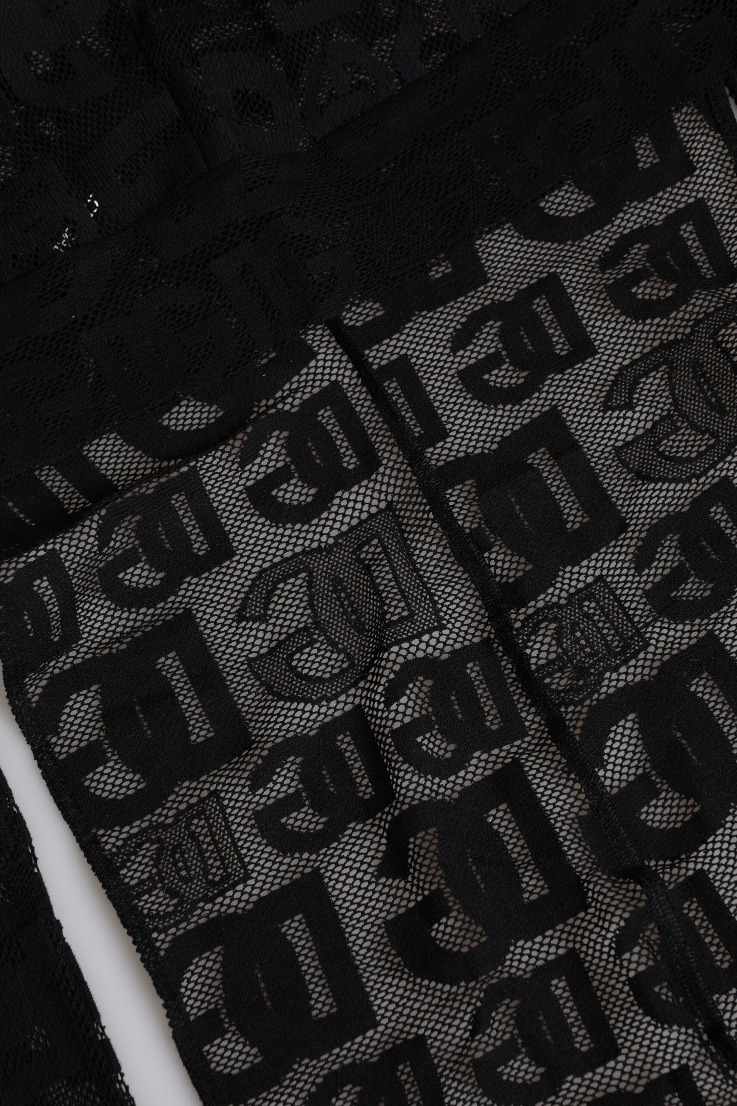 Dolce &amp; Gabbana Black Logo Mesh Whole Head Wrap Hat
