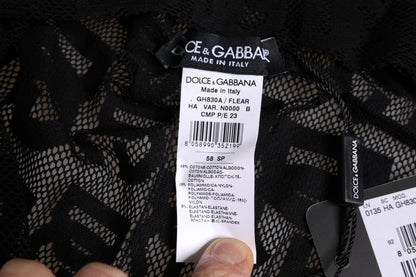 Dolce &amp; Gabbana Black Logo Mesh Whole Head Wrap Hat