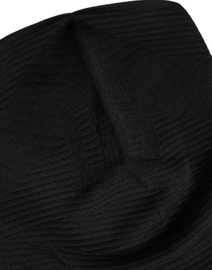 Dolce &amp; Gabbana – Schwarze Strick-Skimaske aus Nylon