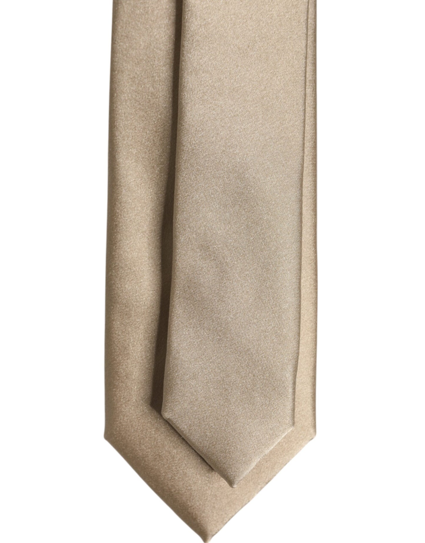 Dolce &amp; Gabbana Beige, einfarbige, verstellbare Seidenkrawatte