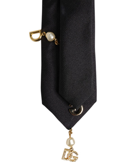 Dolce &amp; Gabbana – Verstellbare Krawatte mit schwarzem Logo