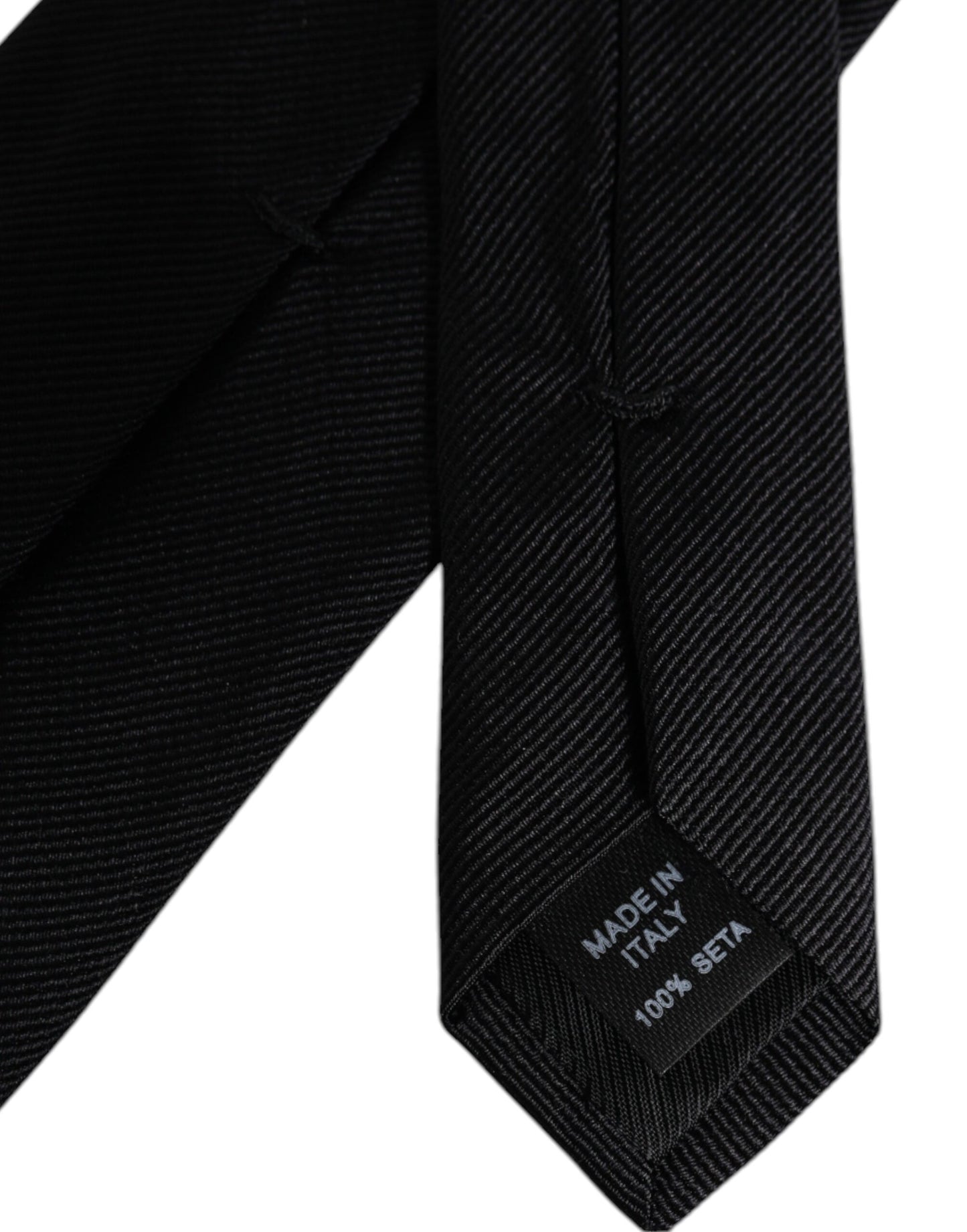 Dolce &amp; Gabbana Black Solid Silk Adjustable Necktie Tie