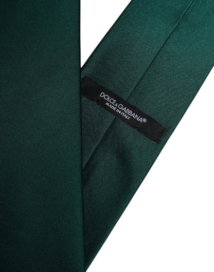 Dolce &amp; Gabbana, grüne, einfarbige, verstellbare Krawatte aus Baumwolle