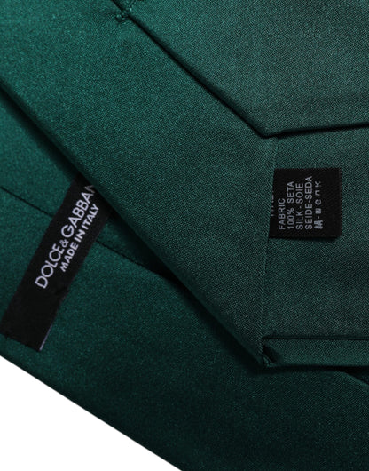 Dolce &amp; Gabbana, grüne, einfarbige, verstellbare Krawatte aus Baumwolle