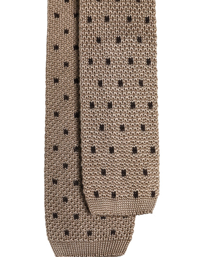 Dolce &amp; Gabbana – Verstellbare Seidenkrawatte mit Tupfenmuster in Beige