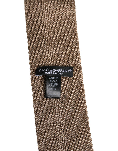 Dolce &amp; Gabbana – Verstellbare Krawatte aus brauner Seide