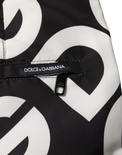 Dolce &amp; Gabbana Schwarz Weiß Logo Beachwear Shorts Bademode