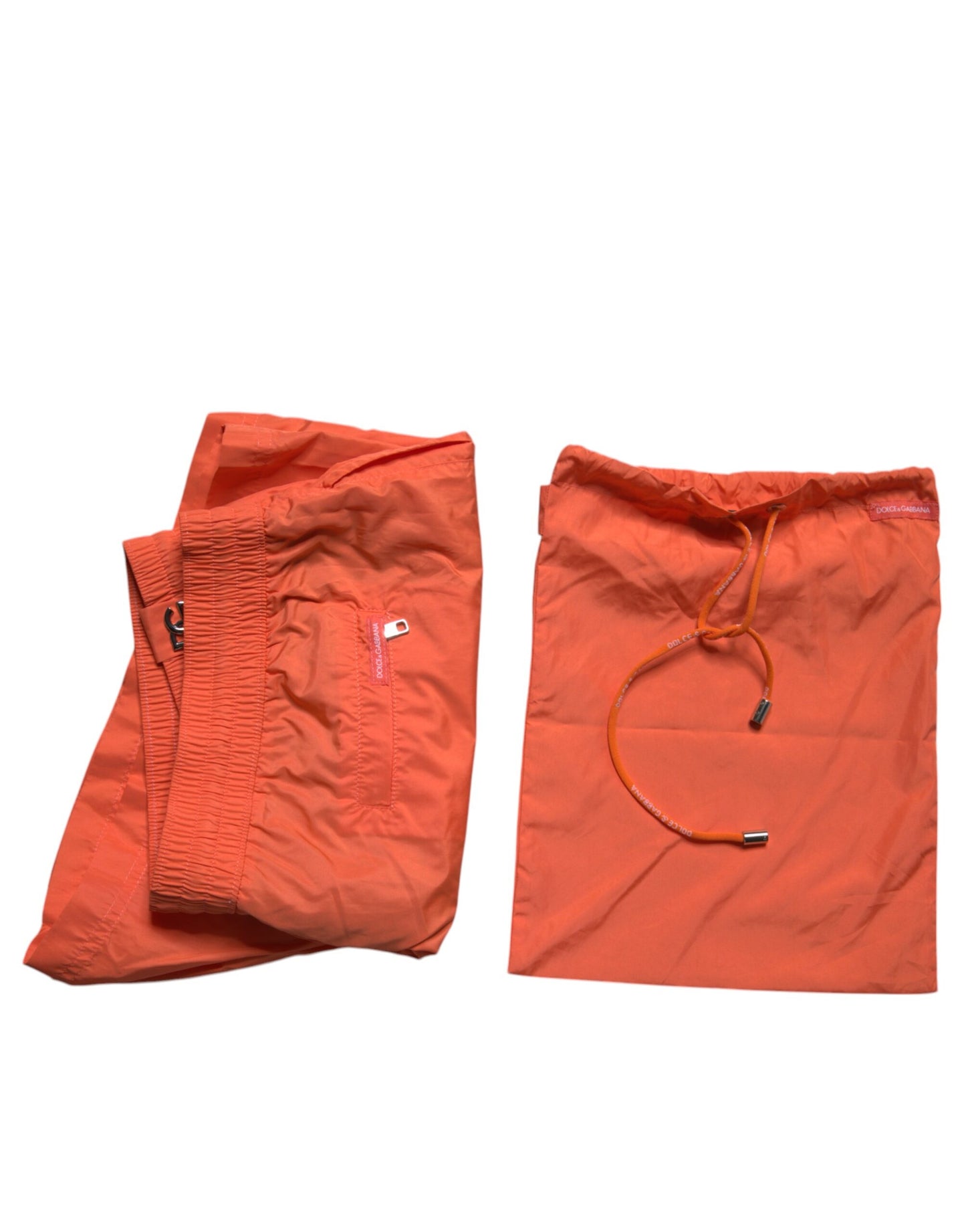 Dolce &amp; Gabbana Orange Polyester Beachwear Shorts 2Pc Swimwear