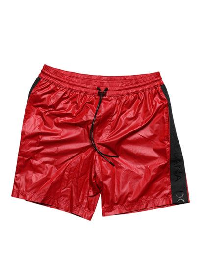 Dolce &amp; Gabbana Red Polyester Beachwear Shorts 2Pc Swimwear