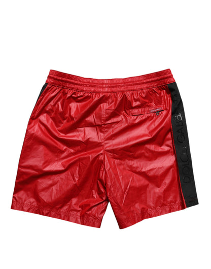 Dolce &amp; Gabbana Red Polyester Beachwear Shorts 2Pc Swimwear