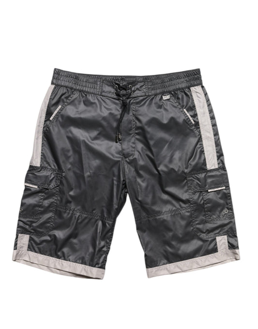 Dolce &amp; Gabbana Graue Polyester Beachwear Badeshorts Bademode
