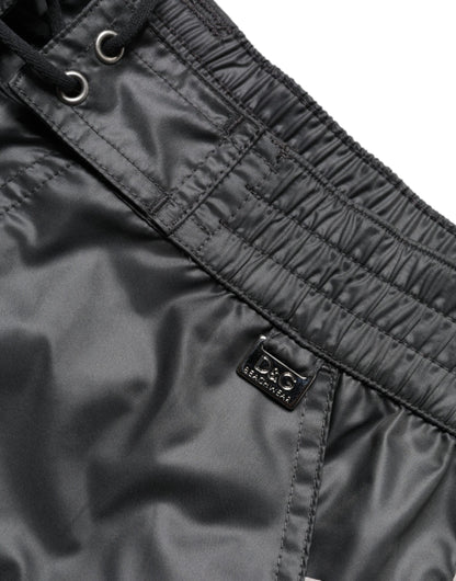 Dolce &amp; Gabbana Gray Polyester Beachwear Swim Shorts Swimwear