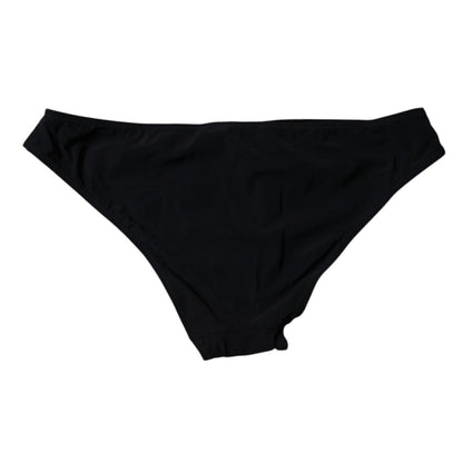 Dolce &amp; Gabbana – Schwarze Nylon-Stretch-Höschen mit mittlerer Taille