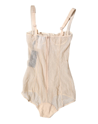 Dolce &amp; Gabbana Beige Tüll Balconette BH Body Unterwäsche