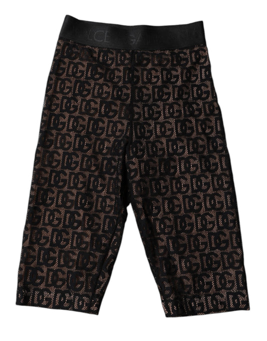 Dolce &amp; Gabbana – Kurze Strumpfhose mit schwarzem Logo und Monogramm