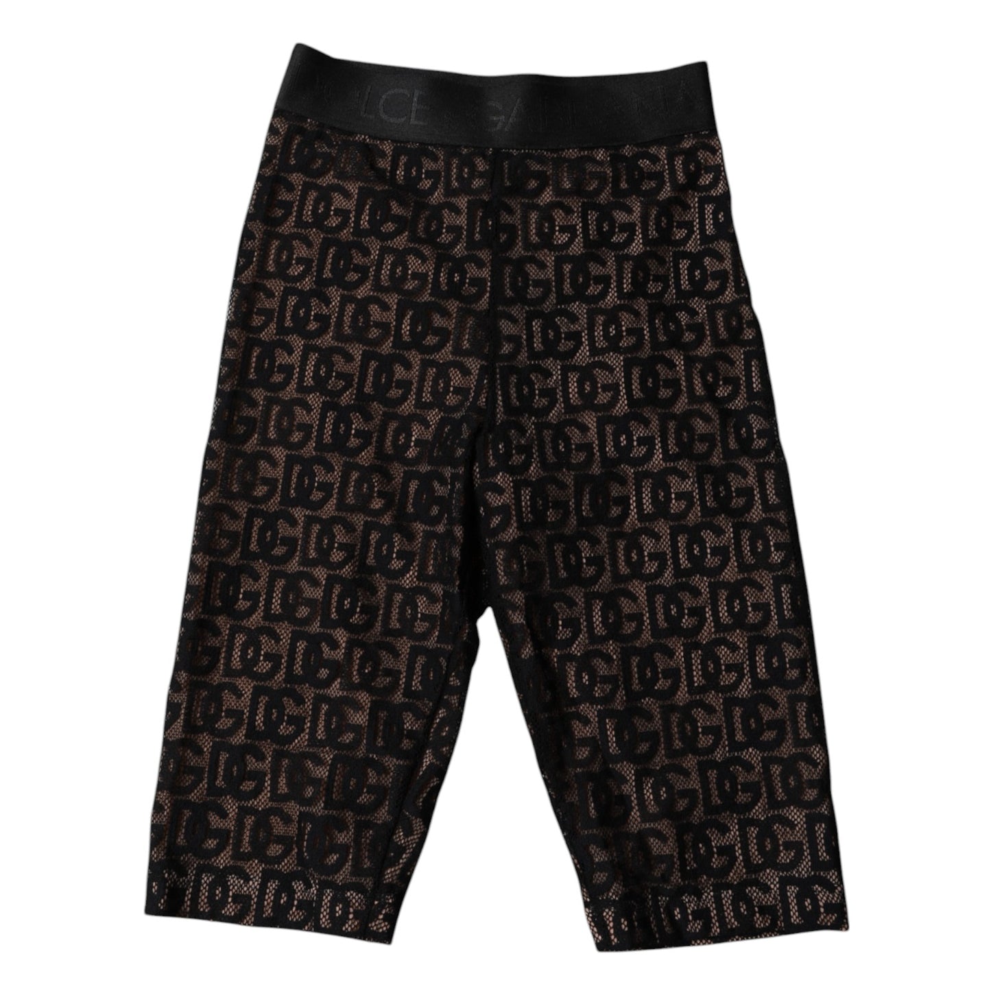 Dolce &amp; Gabbana – Kurze Strumpfhose mit schwarzem Logo und Monogramm