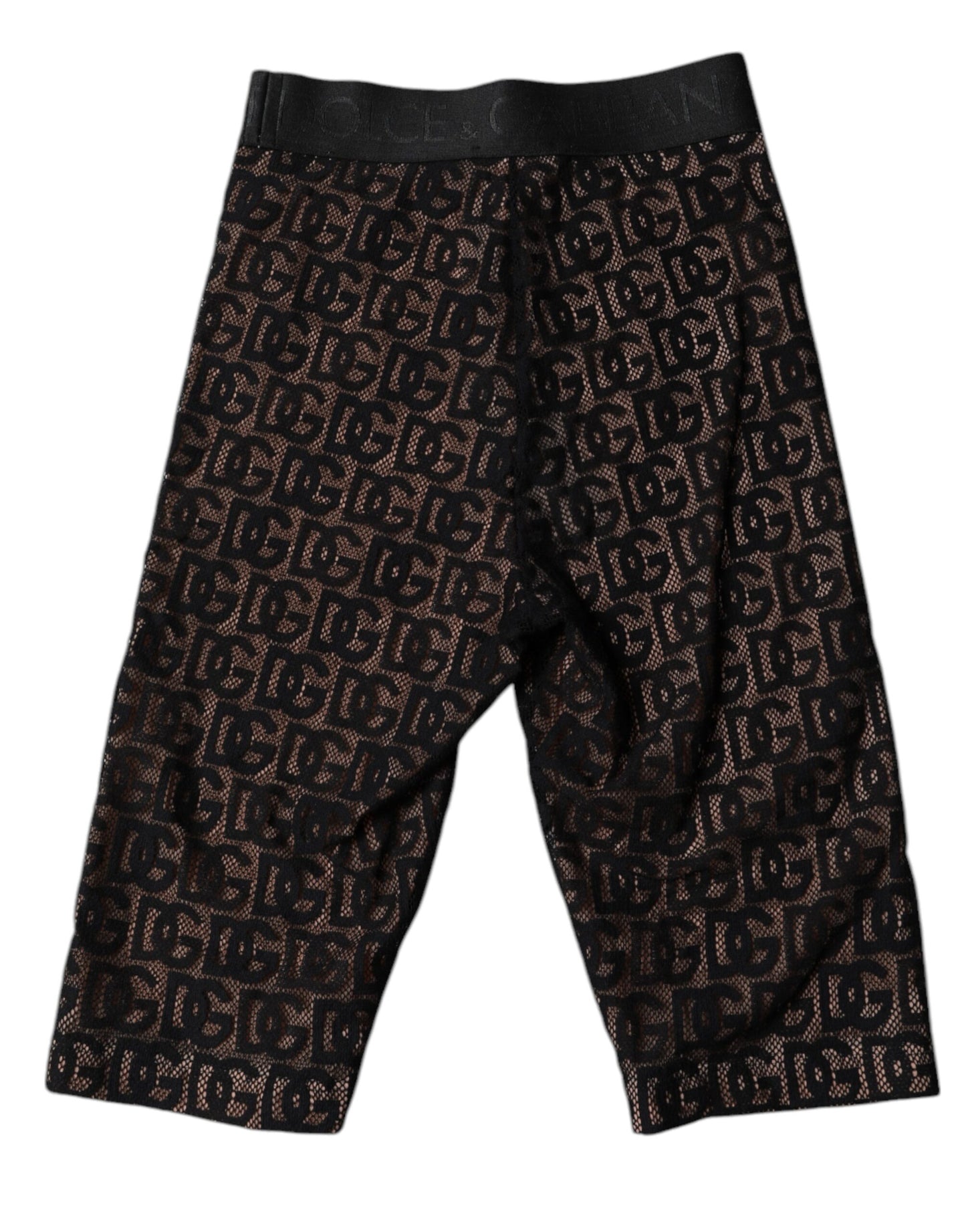 Dolce &amp; Gabbana – Kurze Strumpfhose mit schwarzem Logo und Monogramm