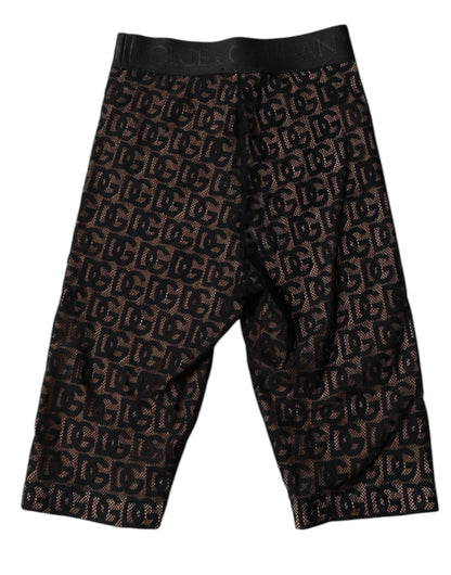 Dolce &amp; Gabbana – Kurze Strumpfhose mit schwarzem Logo und Monogramm