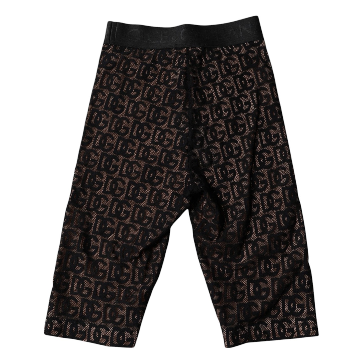 Dolce &amp; Gabbana – Kurze Strumpfhose mit schwarzem Logo und Monogramm