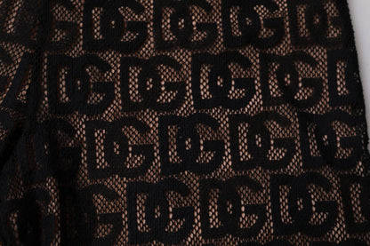 Dolce &amp; Gabbana – Kurze Strumpfhose mit schwarzem Logo und Monogramm